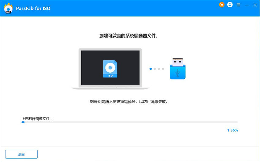 wait for burning iso file