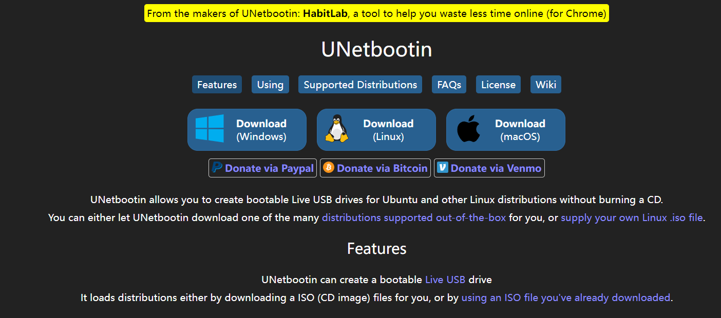 unetbootin製作開機usb