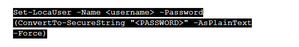 reset password with powershell