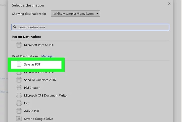 click save as pdf