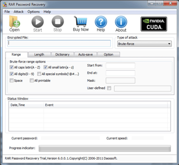 )RAR Password Recovery for Windows