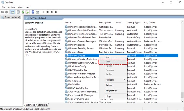 選擇“停止”按鈕