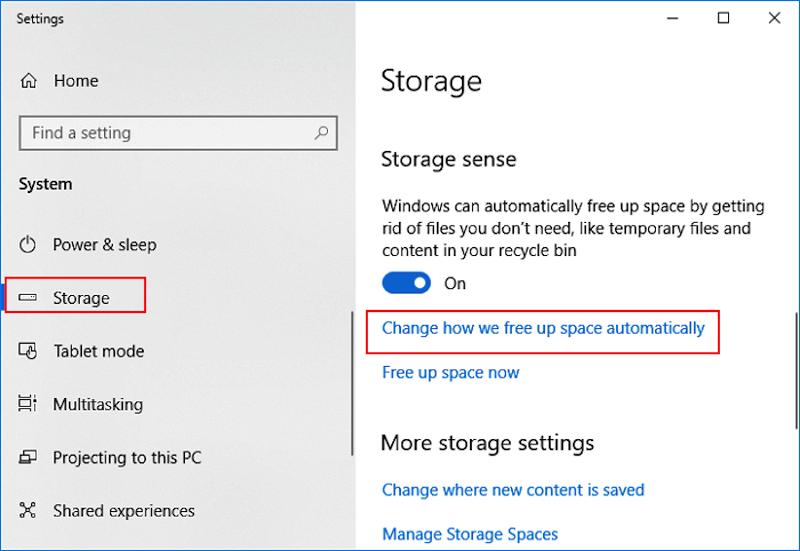 點擊「變更自動釋放空間的方式」